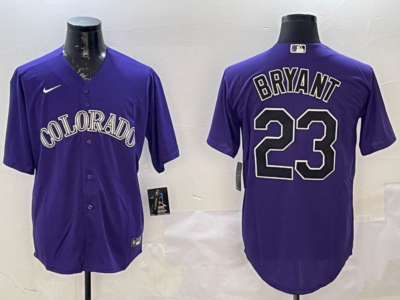 Men Colorado Rockies #23 Bryant Purple Game 2025 Nike MLB Jersey style 1->colorado rockies->MLB Jersey